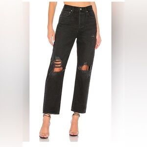 Women's Black Agolde 90s Distressed Jeans Size 23